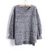 Sueter Mujer 2017 Autumn Winter Fashion Split Swallowtail Female Loose Sweaters Round Neck Women Sweaters And Pullovers LMY17