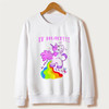 Sudaderas Mujer 2018 kawaii harajuku Unicorn Sweatshirt Women Hoodies Full Sleeve Cartoon Unicorn Print White Moletom Feminino