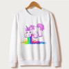 Sudaderas Mujer 2018 kawaii harajuku Unicorn Sweatshirt Women Hoodies Full Sleeve Cartoon Unicorn Print White Moletom Feminino