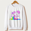 Sudaderas Mujer 2018 kawaii harajuku Unicorn Sweatshirt Women Hoodies Full Sleeve Cartoon Unicorn Print White Moletom Feminino