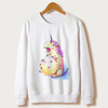 Sudaderas Mujer 2018 kawaii harajuku Unicorn Sweatshirt Women Hoodies Full Sleeve Cartoon Unicorn Print White Moletom Feminino