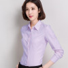 Spring Autumn Women's Shirts Long Sleeve Casual Chiffon Blouse Female V-Neck Work Wear Solid Color White Office Shirts For Women