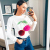 spring autumn women warm hoodies lovely ice cream coat pom pom fur balls female winter sweatshirt polerones 0152