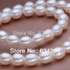 ASHIQI  White  Natural Pearl Necklace for women ,7-8mm Cultured Freshwater rice Pearls Necklaces