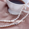 ASHIQI  White  Natural Pearl Necklace for women ,7-8mm Cultured Freshwater rice Pearls Necklaces