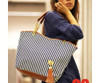 ASDS 2017 New Striped Canvas Handbag Women Shoulder Bags Beach Bag Fashion Zipper Tassel Women Handbag Big Tote Bag
