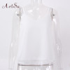 ArtSu Women Sexy Tank Tops Sleeveless Bodycon Temperament Blouse Vest Loose Chiffon Top Vest Casual Camis Women Tanks LDVE60008