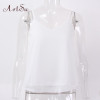 ArtSu Women Sexy Tank Tops Sleeveless Bodycon Temperament Blouse Vest Loose Chiffon Top Vest Casual Camis Women Tanks LDVE60008