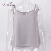 ArtSu Women Sexy Tank Tops Sleeveless Bodycon Temperament Blouse Vest Loose Chiffon Top Vest Casual Camis Women Tanks LDVE60008
