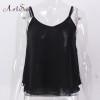 ArtSu Women Sexy Tank Tops Sleeveless Bodycon Temperament Blouse Vest Loose Chiffon Top Vest Casual Camis Women Tanks LDVE60008