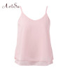 ArtSu Women Sexy Tank Tops Sleeveless Bodycon Temperament Blouse Vest Loose Chiffon Top Vest Casual Camis Women Tanks LDVE60008