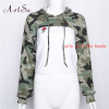 ArtSu 2017 Camouflage Hoody Women Long Sleeve Sweatshirt Sexy Crop Top Autumn Harajuku Girls Loose Cropped Hoodies ASHO30009