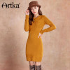 Artka Wool Sweater Dress Long Sleeve Pullover Women's Dress Knitted Bodycon Dress Women 2017 Autumn Winter Warm Dress LB10059Q