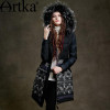 Artka Women's Winter Vintage Long Section 90% White Duck Coat Long-Sleeved Printed Comfortable  Down coat ZK15255D