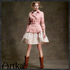 Artka Women's Elegent Solid Color Windbreaker Turn-down Collar Double Breasted Coat With Adjustable Waist FA10150Q