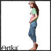 Artka Women'S Casual Style  Summer All-Match Loose  Bleached Ripped Washed Harem Pants Breathable Cotton Jeans  KN13143Q