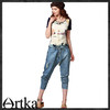 Artka Women'S Casual Style  Summer All-Match Loose  Bleached Ripped Washed Harem Pants Breathable Cotton Jeans  KN13143Q