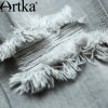 Artka Women's Autumn New Patch Pockets Ripped Jeans Vintage All-match Mid-waist Full Length Pencil Jeans KN11668Q