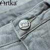 Artka Women's Autumn New Patch Pockets Ripped Jeans Vintage All-match Mid-waist Full Length Pencil Jeans KN11668Q