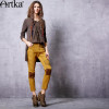 Artka Women's Autumn New Ethnic Patchwork Cotton Ankle-Length Pants Vintage Mid-waist All-match Pencil Pants KA10165Q