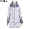 Artka Autumn Women's Jacket Winter Duck Down Coat Female Long Parka Warm Windbreaker Print Vintage Raincoat Plus Size ZK11369D