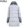 Artka Autumn Women's Jacket Winter Duck Down Coat Female Long Parka Warm Windbreaker Print Vintage Raincoat Plus Size ZK11369D