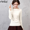 Artka 2018 Women's Long Wool Lace Sweater Autumn Long Sleeve Wool Pullover Winter Sweater Vintage Jumper Knitwear YB11255Q