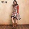 Artka 2017 Women's Wool Pullover Sweater Vintage Tassel Poncho Female Long Cape Jumper Asymmetrical Bohemian Sweater YB11872Q