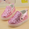Baby Girls boy LED Light Shoes Toddler Anti-Slip Sports Boots Kids Sneakers Children Cartoon Sequins PU Flats size 21-30 New 183