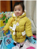 Baby girl's long, warm, solid-colored padded jacket