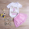 Baby Girl T-shirt Tops Bodysuits Tutu Skirts Headbands 4PCS Clothing Set Newborn Kids Baby Girls Outfits Clothes