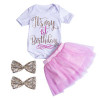 Baby Girl T-shirt Tops Bodysuits Tutu Skirts Headbands 4PCS Clothing Set Newborn Kids Baby Girls Outfits Clothes