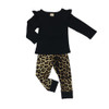 Baby Girl Summer Clothes Baby Romper Black T-shirts+Leopard Pants Infant Newborn Baby Girls Clothing Fashion Kids Clothes