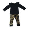 Baby Girl Summer Clothes Baby Romper Black T-shirts+Leopard Pants Infant Newborn Baby Girls Clothing Fashion Kids Clothes