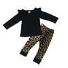 Baby Girl Summer Clothes Baby Romper Black T-shirts+Leopard Pants Infant Newborn Baby Girls Clothing Fashion Kids Clothes
