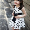 Baby Girl Sleeveless Chiffon Dress Summer Beach Dress Polka Dot Bowknot Sundress