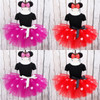 Baby girl Party Costume Ballet Kids Tutu mesh dress romper Dance Leotard jumpsuit hairband set Polka Dot Bowknot overalls