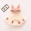 baby girl jackets girls outerwear coats coats winter kids jacket Velour fabric garment lovely Rabbit Ear coat baby girl Clothing