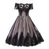 Sisjuly 1950s vintage dresses spring patchwork backless lace mesh dress short sleeve slash neck retro elegant vintage dresses