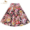 SISHION Retro Style 50s Vintage Skirt High Waist Pin up Floral Print Rockabilly Swing Women Summer Skirt Plus Size 177S2