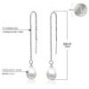 Sinya 925 Sterling silver dangle drop earring with 7.5mm AAAA grade freshwater pearl long chain jewelry tassel earring for women