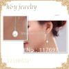 Sinya 925 Sterling silver dangle drop earring with 7.5mm AAAA grade freshwater pearl long chain jewelry tassel earring for women