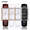 SINOBI Elegant Women's Square Golden Wrist Watches Leather Watchband Top Luxury Brand Ladies Geneva Quartz Clock 2017 Female New