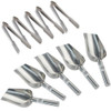 GSFY-5 x 5oz Sweet Scoops &amp; 5 x 5" Ice Tongs Wedding Candy Buffet Bar Stainless Set Silver