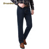 Groundnut Brand 100% Pure Cotton Business Straight Leg High Waist Long Jeans Men Denim Pants Male Casual Trousers 2017 Fashion