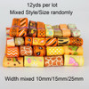 Grosgrain Satin Ribbon random mixed Size/Style for Wedding Party Christmas Decoration DIY Gift Craft 12y/lot (1y/style)
