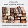 Grosgrain Satin Ribbon random mixed Size/Style for Wedding Party Christmas Decoration DIY Gift Craft 12y/lot (1y/style)