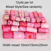 Grosgrain Satin Ribbon random mixed Size/Style for Wedding Party Christmas Decoration DIY Gift Craft 12y/lot (1y/style)