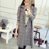 Gogoyouth Plus Size Long Cardigan Female 2018 Autumn Plaid Knitted Sweater Women Long Sleeve Cardigans Tricot Jacket Winter Tops