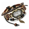Gnova Platinum Top Genuine Leather Bracelet Watch Women Charm Leaf Butterfly Ethnic Geneva Style Urban Girl Fashion Para Dama